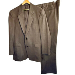 GIANFRANCO RUFFINI Italy Classic Brown Men's Suit size 44 L pants 40/32 cuffed